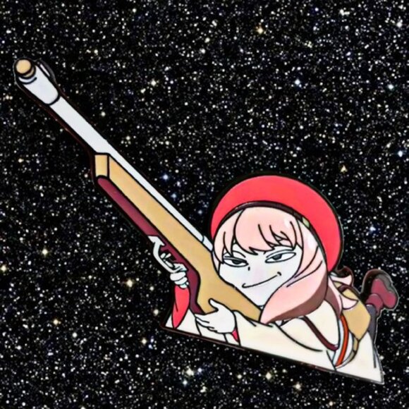 Manga Other - Heh! Anya Pop Gun Enamel Pin - Your Favorite Forger is Ready!